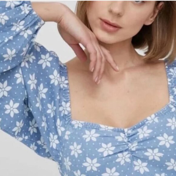 NEW BILLABONG x Wrangler "Just A Dream" Baby Doll Denim Dress Blue, Size XS - Picture 6 of 16